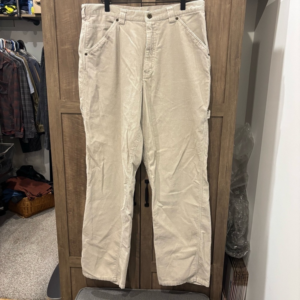 Vintage Lee Dungarees 36x34 Corduroy Painters Pants cream color